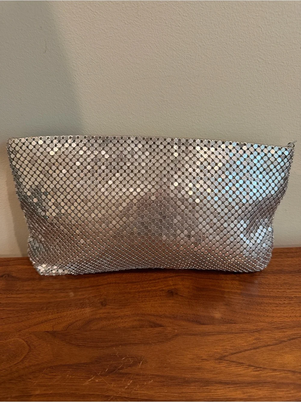 Whiting & Davis Vintage Silver Mesh Clutch Pouch